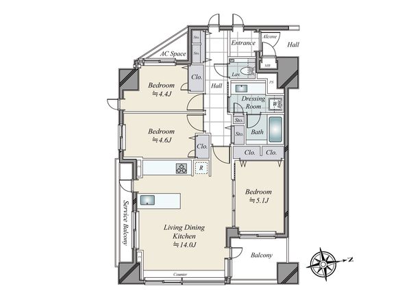 アルス高輪フェアヒルズ 間取図(平面図)