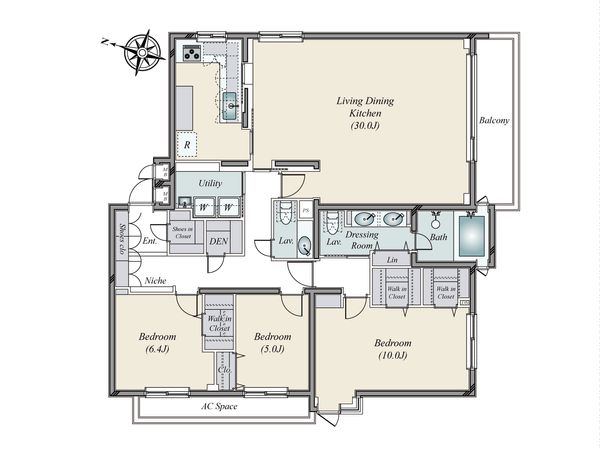 元麻布ウエストパークマンション 間取図(平面図) 元麻布ウエストパークマンション 間取図(平面図)