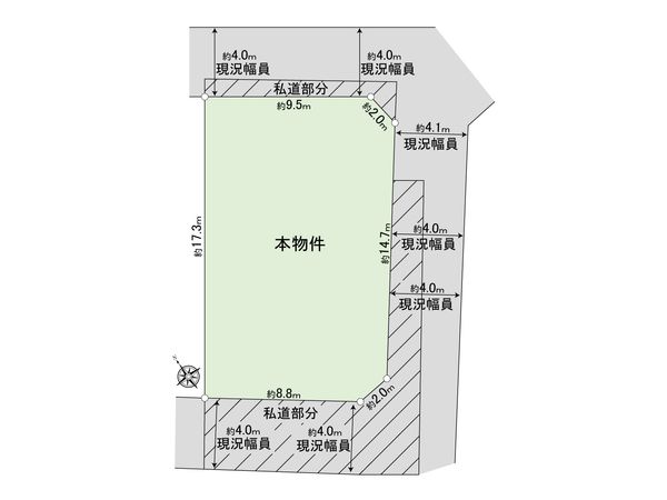 調布市下石原三丁目 土地 区画図 調布市下石原三丁目 土地 区画図