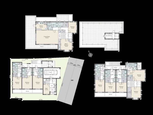 港区三田一丁目 賃貸併用住宅 間取図(平面図) 港区三田一丁目 賃貸併用住宅 間取図(平面図)