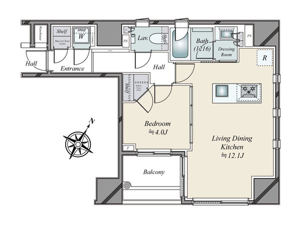 パークリュクス銀座8丁目mono 間取図(平面図) パークリュクス銀座8丁目mono 間取図(平面図)
