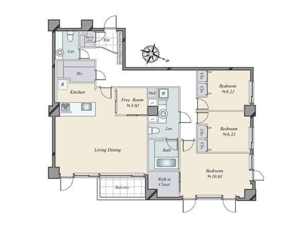 パレ神楽坂 間取図(平面図) パレ神楽坂 間取図(平面図)