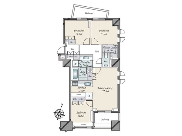 ザ・パークハウス四番町レジデンス 間取図(平面図) ザ・パークハウス四番町レジデンス 間取図(平面図)