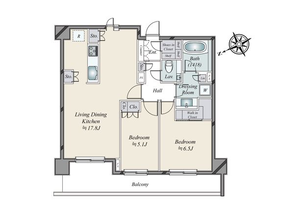 アトラス白金高輪 間取図(平面図)