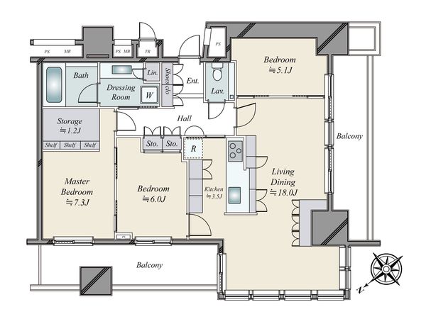 パークコート千代田富士見ザ タワー 間取図(平面図)