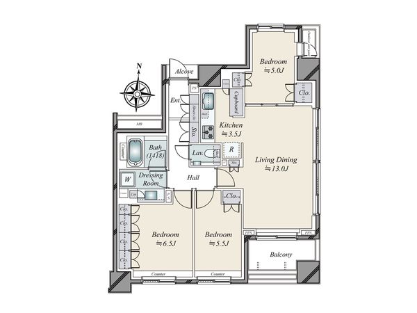 グランスイート神楽坂ピアース サウスヒルズ 間取図(平面図) 間取図(平面図)