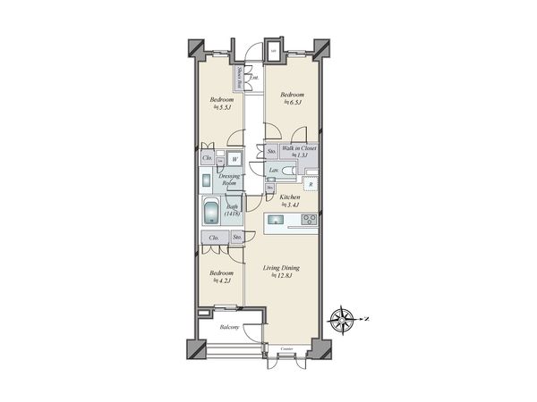 ザ・パークハウス市谷加賀町レジデンス 間取図(平面図)