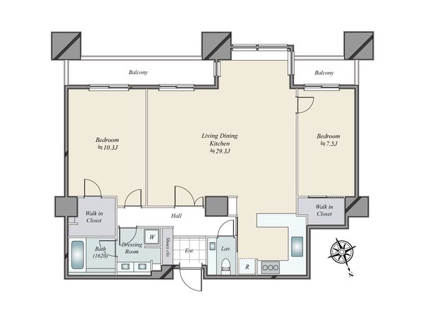 東京ツインパークス レフトウィング 間取図(平面図) 東京ツインパークス レフトウィング 間取図(平面図)