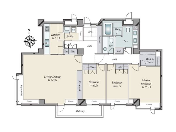小石川グランドヒルズ 間取図(平面図) 小石川グランドヒルズ 間取図(平面図)
