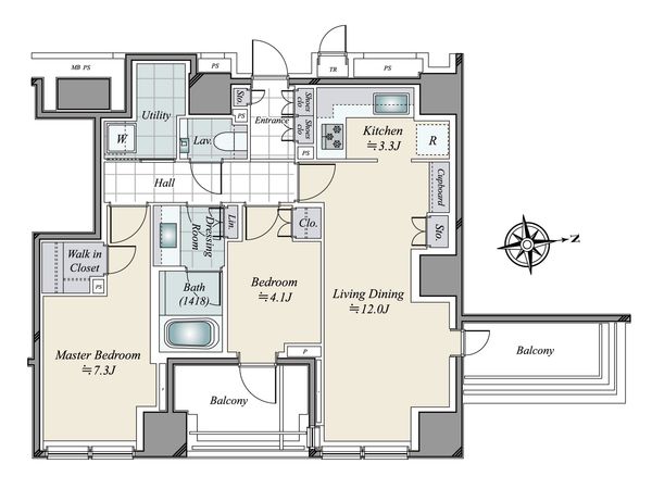 クラッシィタワー新宿御苑 間取図(平面図)
