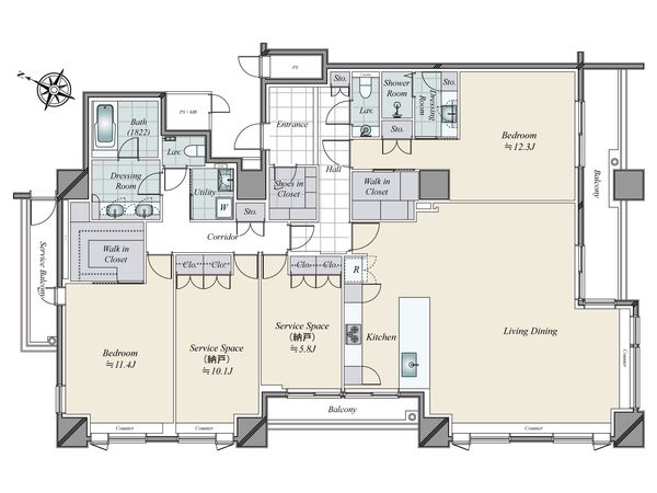 パレスビュー四番町 間取図(平面図)