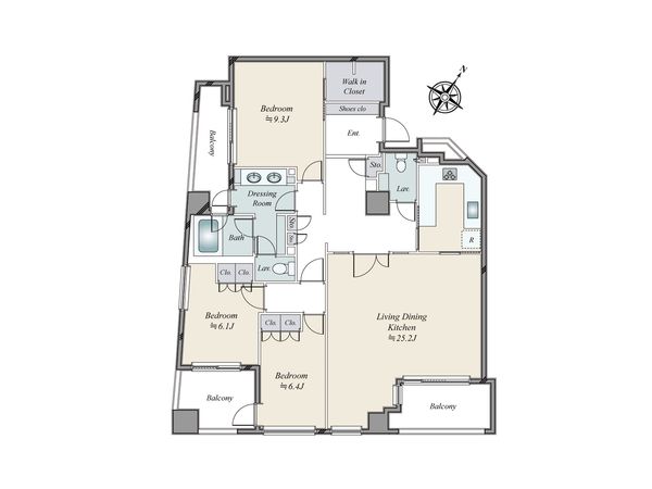 フォーシーズンズグランデ一番町 間取図(平面図)