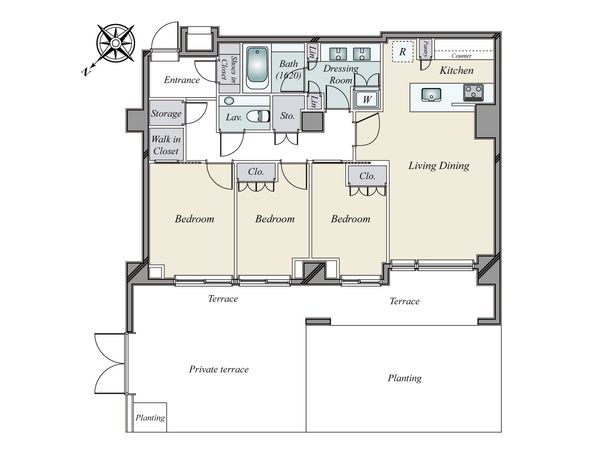 ザ・パークハウスグラン南青山 間取図(平面図) ザ・パークハウスグラン南青山 間取図(平面図)