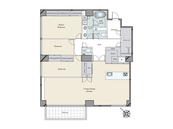 クレストコート砂土原 間取図(平面図)