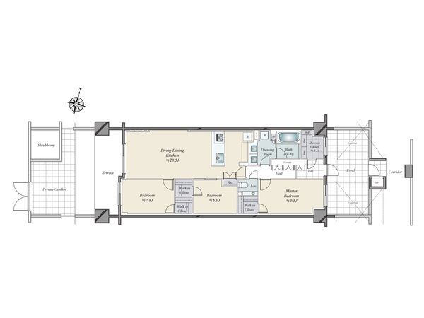 グランフォルム六番町 間取図(平面図)