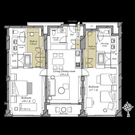 FOUR SEASONS HOTEL RESIDENCES KYOTO 間取図(平面図)