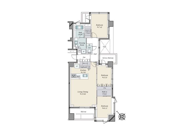 プラウド赤坂 間取図(平面図)