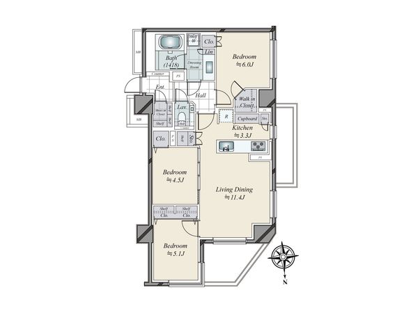 ザ・パークハウス芝公園 間取図(平面図) ザ・パークハウス芝公園 間取図(平面図)