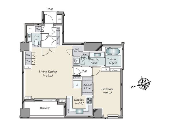 グランドヒルズ元麻布 間取図(平面図)