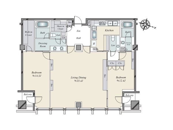 平河町森タワーレジデンス 間取図(平面図)