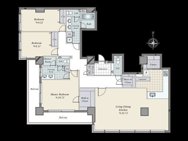 恵比寿ガーデンテラス壱番館 間取図(平面図) 恵比寿ガーデンテラス壱番館 間取図(平面図)