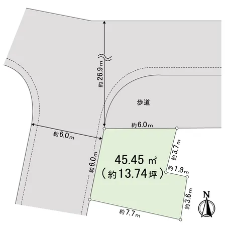北西角地