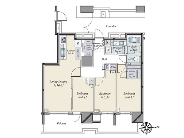 HARUMI FLAG PARK VILLAGE T棟 間取図(平面図) HARUMI FLAG PARK VILLAGE T棟 間取図(平面図)