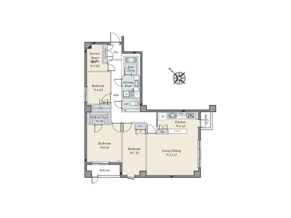 ウエリスステージ池田山公園 間取図(平面図)
