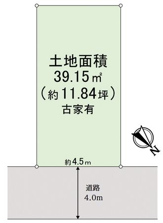 田川一丁目古家付き土地 区画図 田川一丁目古家付き土地 区画図