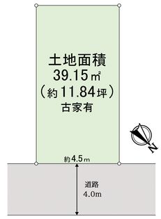 田川一丁目古家付き土地 区画図
