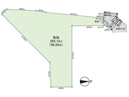 旭区清水1丁目 古家付土地 区画図