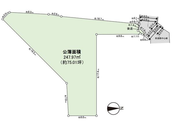 旭区清水1丁目 古家付土地 区画図 旭区清水1丁目 古家付土地 区画図