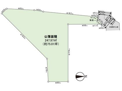 旭区清水1丁目 古家付土地 区画図