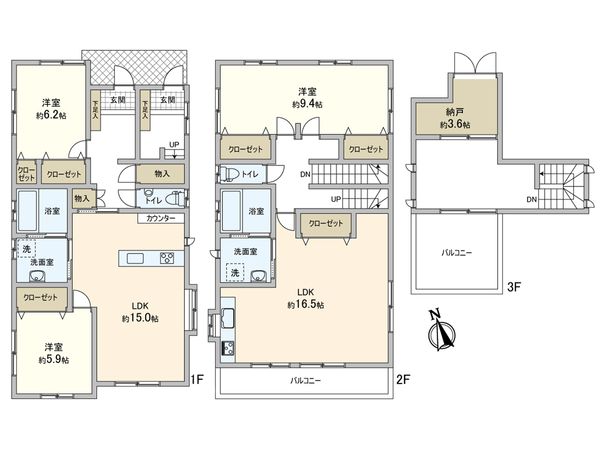 旭区清水5丁目 戸建 間取図(平面図) 旭区清水5丁目 戸建 間取図(平面図)