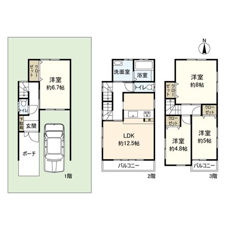 門真市城垣町 中古戸建 間取図(平面図) 門真市城垣町 中古戸建 間取図(平面図)