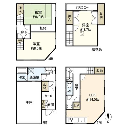 守口市大庭町   中古戸建 間取図(平面図)