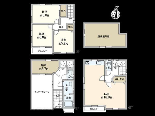【戸建】守口市南寺方中通1丁目 間取図(平面図) 【戸建】守口市南寺方中通1丁目 間取図(平面図)