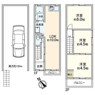 守口市東町二丁目 戸建 間取図(平面図)
