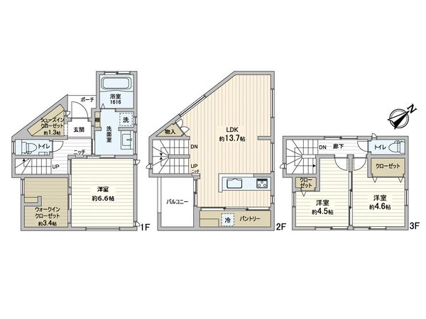 旭区新森7丁目 戸建 間取図(平面図)