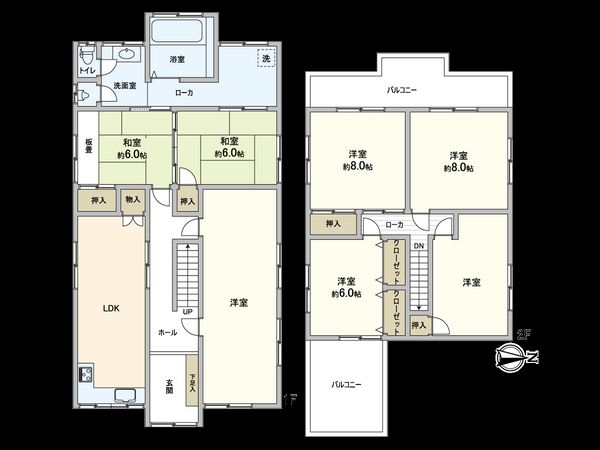 守口市梶町1丁目 間取図(平面図) 間取図(平面図)