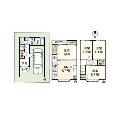 旭区高殿4丁目 中古戸建 間取図(平面図) 間取図(平面図)