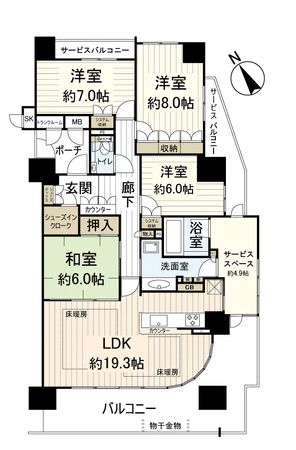 セントプレイス大阪パークサイトコート 間取図(平面図) セントプレイス大阪パークサイトコート 間取図(平面図)