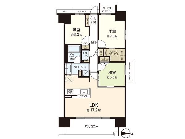 ル・サンク守口 間取図(平面図)