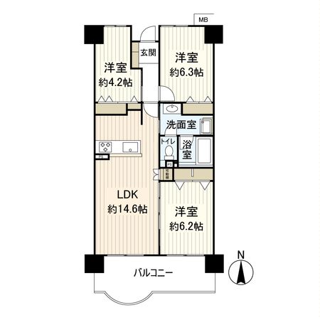 メイプルパーク・スクエア西弐番街 間取図(平面図)