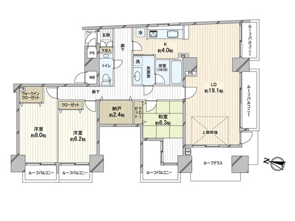 ル・グランデ本町 間取図(平面図) ル・グランデ本町 間取図(平面図)