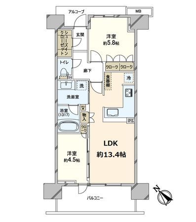 パークホームズLaLa門真 間取図(平面図)