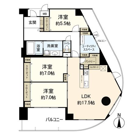 コム古川橋 間取図(平面図)