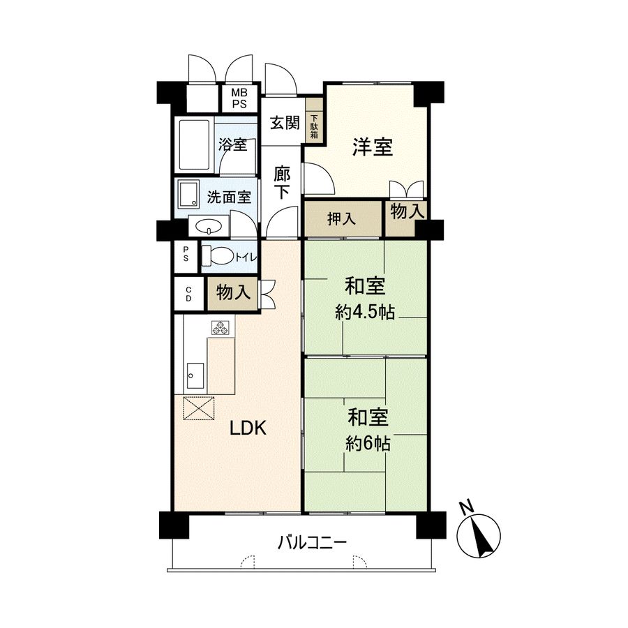 コスモハイツ守口 間取図(平面図) 間取図(平面図)