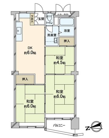 旭コーポB棟 間取図(平面図)
