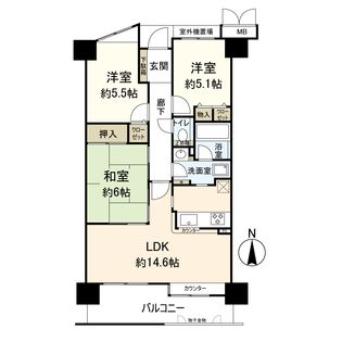 モンセーヌ守口 間取図(平面図)